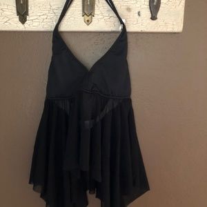 Venus Black Mesh Sz 10 Tankini Swim Top